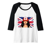 Womens Canada Britain Flags Women Roots British Canadan Heritage Raglan Baseball Tee