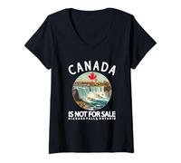 Womens Canada Is Not for Sale it's Priceless, Sovereign & Strong V-Neck T-Shirt