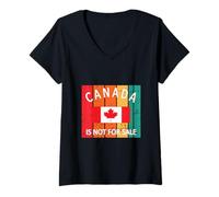 Womens Canada is Not for Sale It's Priceless, Sovereign & Strong V-Neck T-Shirt