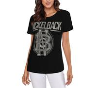 Women's Canada Metal Rock Band Round Neck T-Shirt Multi-Panel Printed Tee Shirt Stylish Versatile Unlock Your Personalized Summer Outfits Multicoloured S