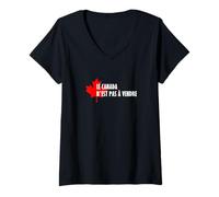 Womens Canada N'est Pas à Vendre Never 51 Proud Canadian Quebec V-Neck T-Shirt