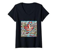 Women's Canada, Prince Edward, saskatchwan, Alberta, Newfoundland V-Neck T-Shirt