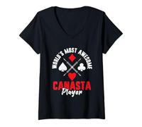 Women's Canasta Card Game Design for A Canasta Player V-Neck T-Shirt