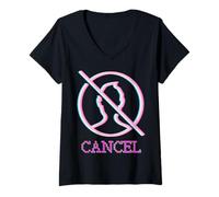 Womens Cancel Men Feminist Power s Female Equality s Social Media V-Neck T-Shirt