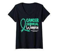 Women's Cancer Cervical Warrior V-Neck T-Shirt