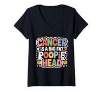 Womens Cancer is A Big Fat Poopie Head Chemotherapy Recovery V-Neck T-Shirt
