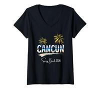 Womens Cancun Beach Mexico Cancun Spring Break 2026 Vacation Travel V-Neck T-Shirt