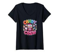 Women's Candy Crew Candy Land Decorations Sweetie Candy Squad V-Neck T-Shirt