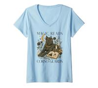 Women's Cane Corso Book Lover Reading Dog Funny Quote V-Neck T-Shirt