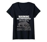 Womens Cane Corso Dog V-Neck T-Shirt