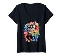 Women's Cane Corso Watercolor Corso Owner Dog Trainer Cane Corso V-Neck T-Shirt