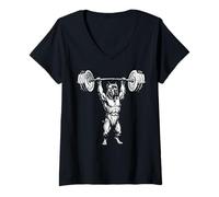 Women's Cane Corso Weightlifting Fitness V-Neck T-Shirt