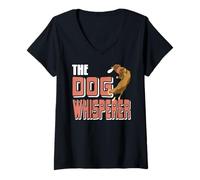 Womens Canine Communication Pro Animal Humor V-Neck T-Shirt