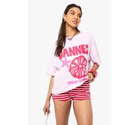 Womens Cannes French Riviera Printed T-Shirt - Pink - Xl, Pink