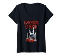 Womens Cannibal Corpse - Official Merchandise - Ritual Candles V-Neck T-Shirt