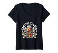 Womens Canning Season Homegrown Food Preservation V-Neck T-Shirt