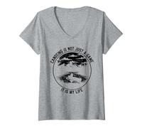 Womens Canoeing is not just a Game it is My Life - Canoe Canoeist V-Neck T-Shirt
