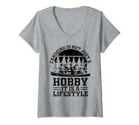 Womens Canoeing is not just a Hobby it is a Lifestyle - Canoe Kayak V-Neck T-Shirt