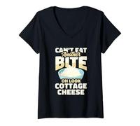 Womens Can't Eat Another Bite Funny Cheese V-Neck T-Shirt