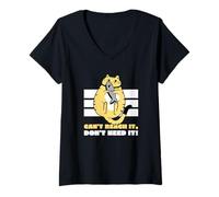 Women's Can't Reach It Don't Need It Funny Cat Statement V-Neck T-Shirt