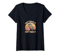Womens Can't Reach It Don't Need It - Funny T-Rex Cookie V-Neck T-Shirt