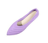 Womens Canvas Shoes Size 9 Shoes Knit Dress Shoes Wedge Walking Business Flat Shoes for Women Size 9 (Purple, 4)