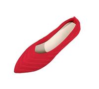 Womens Canvas Shoes Size 9 Shoes Knit Dress Shoes Wedge Walking Business Flat Shoes for Women Size 9 (Red, 4.5)