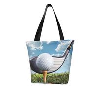 Women'S Canvas Shoulder Bag Golf Club Crossbody Handbag Casual Tote With Zipper Shopping Bag