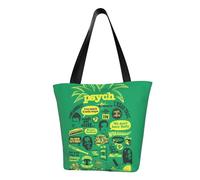 Women'S Canvas Shoulder Bag Psych Pineapple Quote Crossbody Handbag Casual Tote With Zipper Shopping Bag