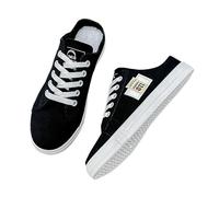 Womens Canvas Sneaker Fashion Open Back Flats Shoes Lightweight Breathable Casual Low Top Backless Sneakers Outdoor Slip-On Mules Sneaker Breathable Outdoor Walking Shoe For Everyday Wear
