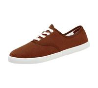 Womens Canvas Sneakers Womens Slip on Trainers Summer Fashion Flat Comfort Breathable Casual Trainers Shoes Non Slip Extra Wide Fit Low Top Walking Sneaker Sport Running Shoe Brown