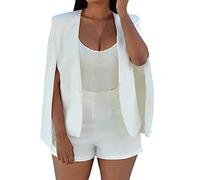 Women's Cape Blazer, Split Sleeves Open Front Business Jacket Workwear Professional Jackets Casual Suit Tops Cardigan Coats Ladies Elegant Solid Color Coat for Work Office, Size S-XXL
