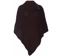 Womens Cape Shawl Wrap Long Knitted Sweater Folded Roll Neck Button Jumper Ladies Poncho Top One Size Dark Brown One Size 8 - 16