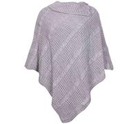 Womens Cape Shawl Wrap Long Knitted Sweater Folded Roll Neck Button Jumper Ladies Poncho Top One Size Light Grey One Size 8-16