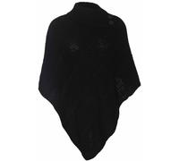 Womens Cape Shawl Wrap Long Knitted Sweater Folded Roll Neck Button Jumper Ladies Poncho Top One Size Black One Size 8 - 16