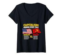 Women's Capitalism: Winning Each Time V-Neck T-Shirt