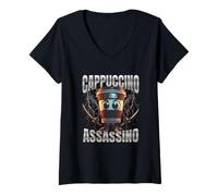 Womens Cappuccino Assassino Brainrot Italian Brainrot Bootleg Meme V-Neck T-Shirt