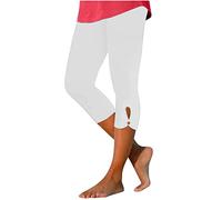 Women's Capri Pants Sale Clearance Ladies High Waist Solid Hollow Trouser Leg Slim Bottoming Tummy Control Crop Athletic Workout Pant Casual Stretchy Trouser Yoga Fitness Cycling Sweatpants