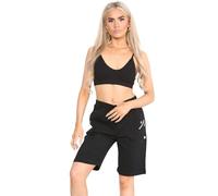 Womens Capri Short Cherry Berry Soft 2 Front Side Pockets Short Ladies Stretch Cropped Pull on Pants Elasticated Waist Summer Shorts Plus Size Pants UK 10 to 24 Black