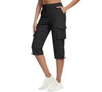 Women's Capri Trousers Ladies Cherry Berry 3/4 Cargo Pants Three Quarter Cropped Trouser Running Hiking 3/4 Pants Elastic High Waist Activewear Trouser Joggers with Pockets Sweatpants Lounge Bottoms