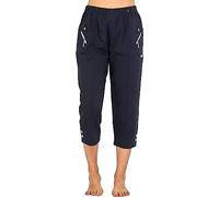 Women's Capri Trousers - Ladies Cherry Berry Plain Cropped 3/4 Length Trouser Stretch Fit Elasticated Waist Summer Short Pants Plus Size UK 8-26 Black