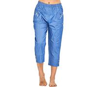 Women's Capri Trousers - Ladies Cherry Berry Plain Cropped 3/4 Length Trouser Stretch Fit Elasticated Waist Summer Short Pants Plus Size UK 8-26