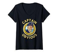 Womens Captain Obvious Shirt Funny Boat Sailing Awesome Sarcasm V-Neck T-Shirt