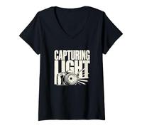 Women's Capturing Light Nature Photographer V-Neck T-Shirt