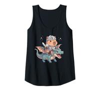 Womens Capybara Knight Riding Dragon Medieval Ren Faire Graphic Tank Top