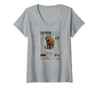 Women's Capybara The Worlds Largest Rodent Facts V-Neck T-Shirt