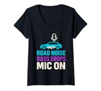Women's Car Karaoke Singing in Car Road Trip Music Gift V-Neck T-Shirt