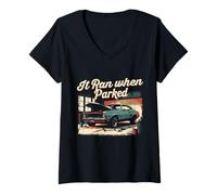 Women's Car Restoration It Ran When Parked V-Neck T-Shirt