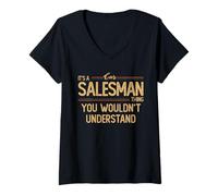 Womens Car Salesman V-Neck T-Shirt