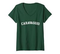 Women's Caravaggio V-Neck T-Shirt, Dark Green, Large
